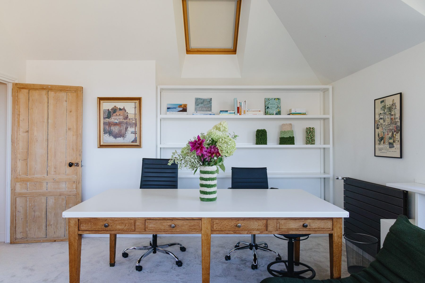 The large work table in the study