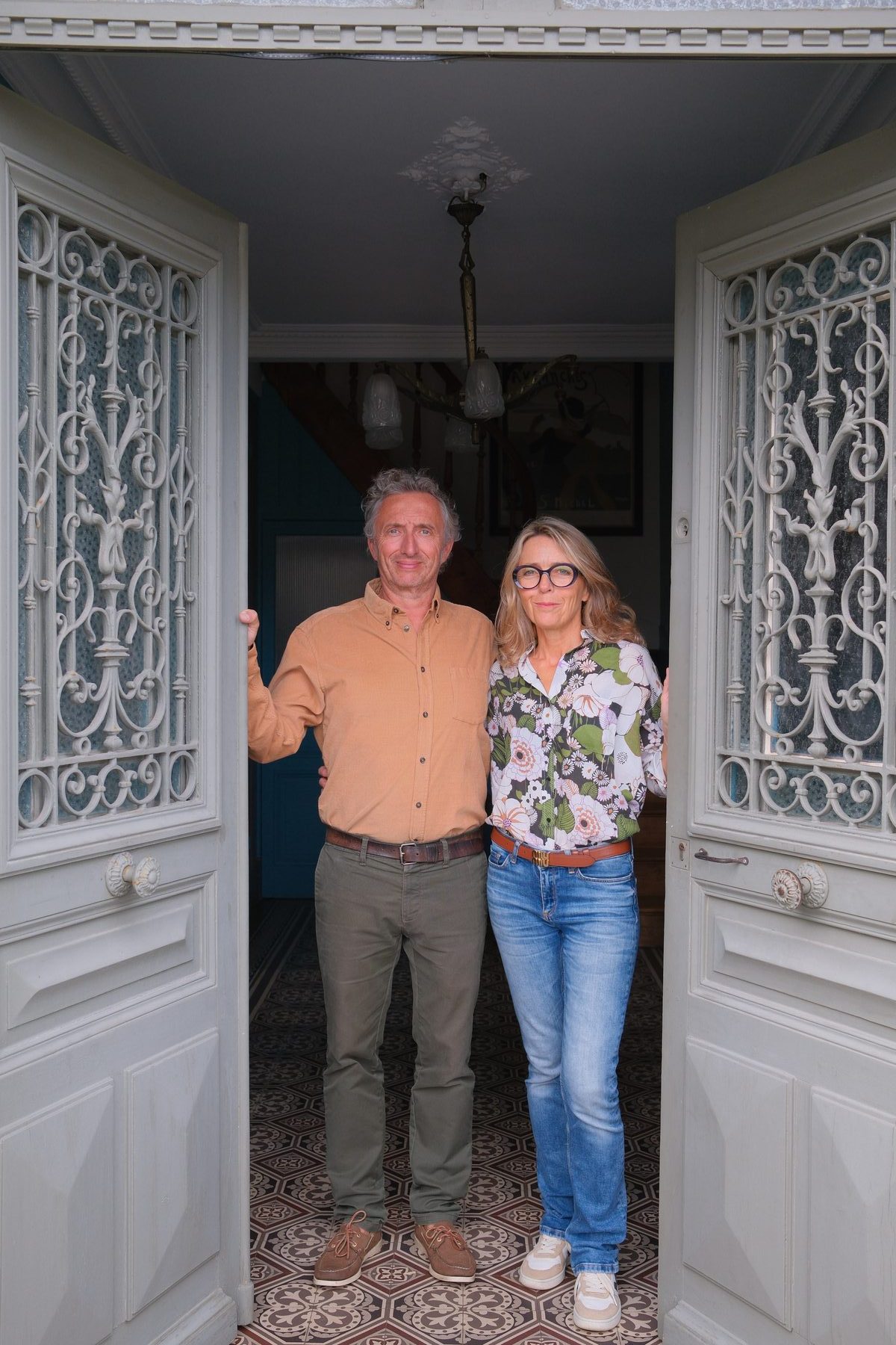 Catherine and Guillaume on the doorstep of Villa Marguerite